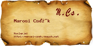 Marosi Csák névjegykártya